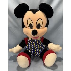 Mattel Disney Baby Mickey Mouse Plush White Blue Yellow Polka Dot‎ Jumper 21"